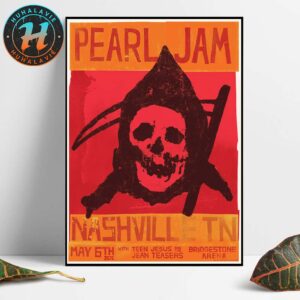 Pearl Jam Nashville TN Night 1 Event Poster At Bridgestone Arena On May 6th 2025 Artist Matt Eddmenson Home Decor Poster Canvas