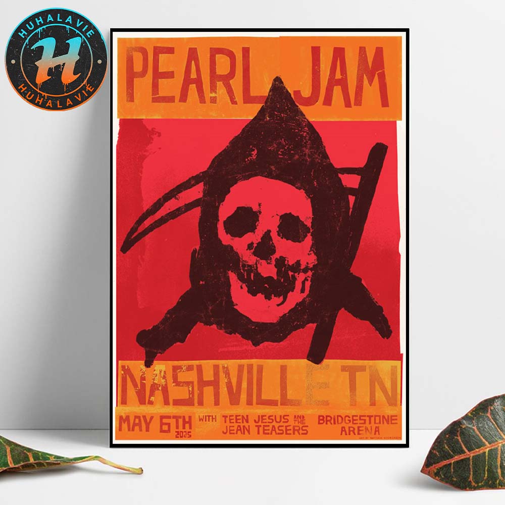 Pearl Jam Nashville TN Night 1 Event Poster At Bridgestone Arena On May 6th 2025 Artist Matt Eddmenson Home Decor Poster Canvas Pearl Jam Nashville TN Night 1 Event Poster At Bridgestone Arena On May 6th 2025 Artist Matt Eddmenson Home Decor Poster Canvas