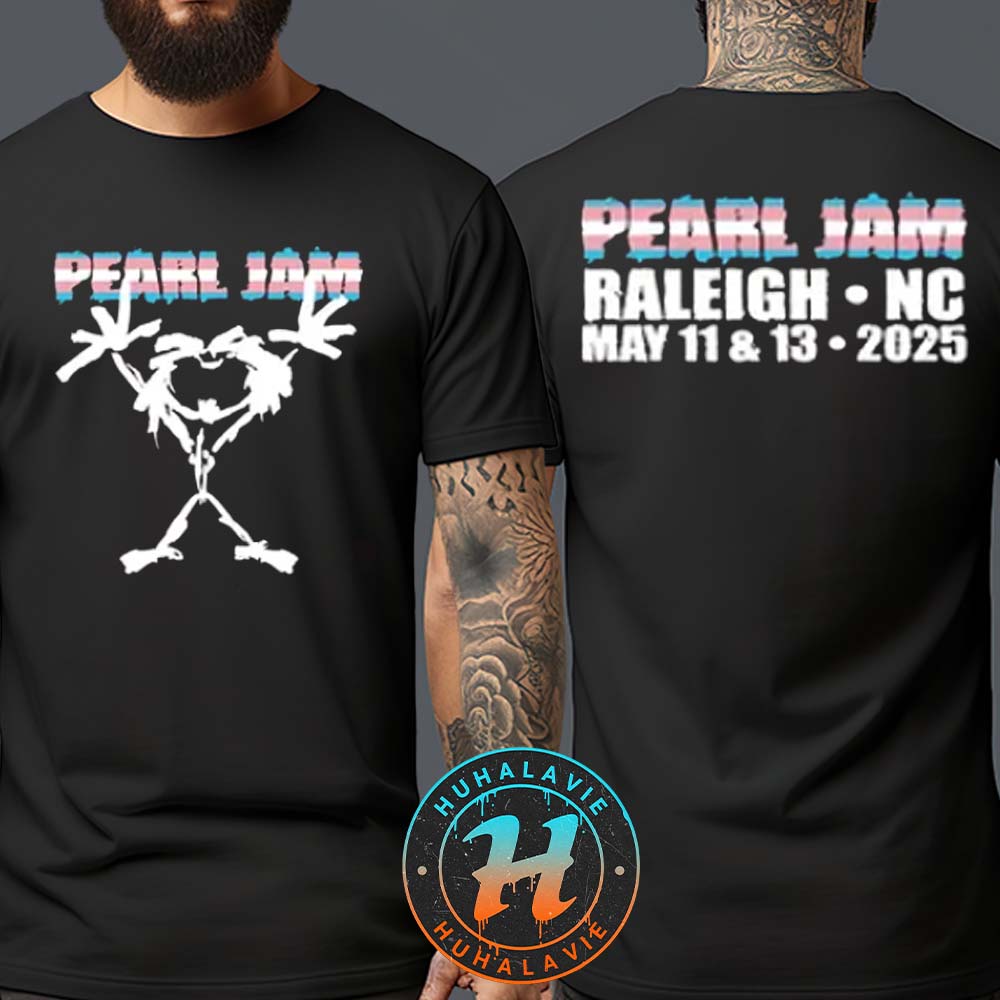 Pearl Jam Raleigh North Carolina Trans Stickman Tee At Lenovo Center On May 11 And 13 2025 Two Sided Print Classic T-Shirt Pearl Jam Raleigh North Carolina Trans Stickman Tee At Lenovo Center On May 11 And 13 2025 Two Sided Print Classic T-Shirt