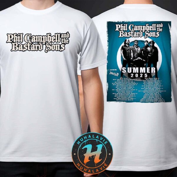 Phil Campbell And The Bastard Sons Summer Tour 2025 Dates List Two Sided Print T-Shirt