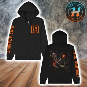 Rise Against Album Ricochet Cover Two Sided Print Zip Hoodie T-Shirt