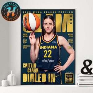 SLAM 256 Caitlin Clark Dialed In Indiana Fever 2025 WNBA Season Preview Gold The Metal Version Magazine Cover Home Decor Poster Canvas