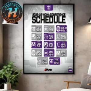 St Thomas Tommies Womens Ice Hockey 2025-26 WCHA Conference Season Schedule Home Decor Poster Canvas