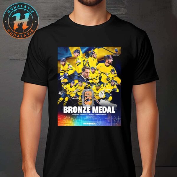 Swedish National Mens Ice Hockey Back-To-Back Bronze Medal 2025 IIHF Ice Hockey World Championship T-Shirt