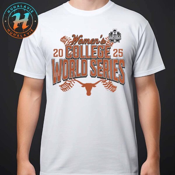 Texas Longhorns Softball 2025 NCAA Women’s College World Series Cut Off White Unisex T-Shirt