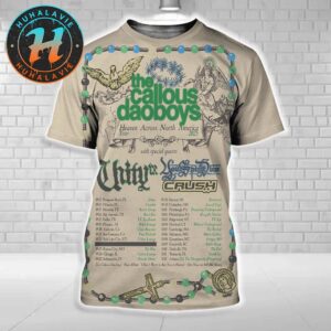 The Callous Daoboys Heaven Across North America 2025 With Special Guests UnityTX Your Spirit Dies And Crush All Over Print Shirt