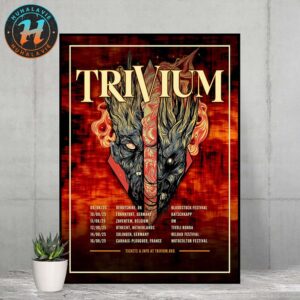 Trivium UK And EU Tour 2025 Dates List Start In Derbyshire UK On August 8 2025 Home Decor Poster Canvas