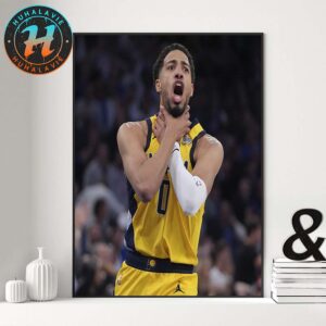Tyrese Haliburton Choke Sign Celebration Before Eastern Conference Finals Game 1 Win Home Decor Poster Canvas