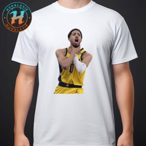 Tyrese Haliburton Choke Sign Celebration Before Eastern Conference Finals Game 1 Win Unisex T-Shirt