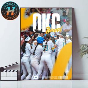 UCLA Bruins OKC Bound 2025 NCAA Softball Womens College World Series Home Decor Poster Canvas