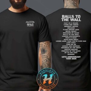Udo Dirkschneider Setlist Tee Balls To The Wall 40th Anniversary Tour 2025 Two Sided Print T-Shirt