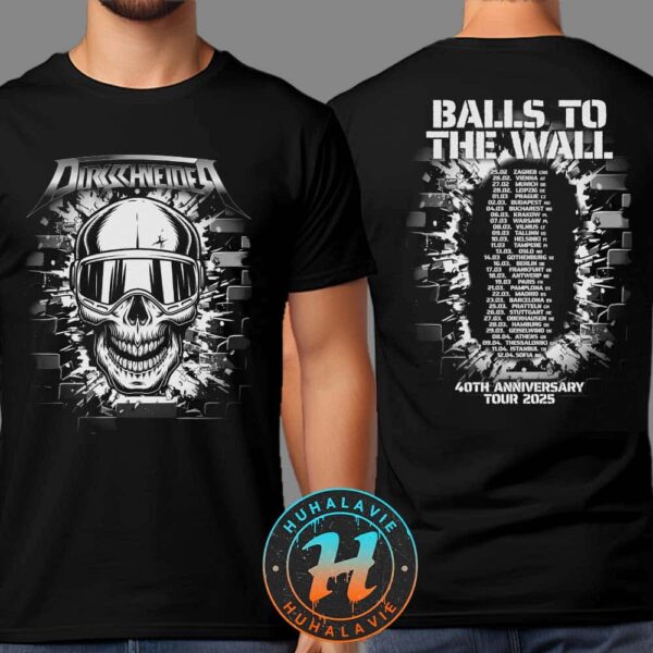 Udo Dirkschneider Skull Merch Balls To The Wall 40th Anniversary Tour 2025 Two Sided Print Unisex Longsleeve T-Shirt
