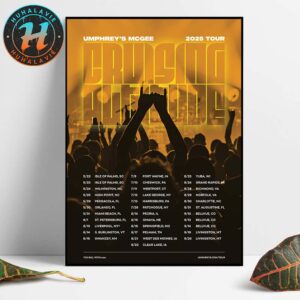 Umphrey’s McGee 2025 Tour Dates List From May To September Kicks Off In Isle of Palms SC On May 22 2025 Home Decor Poster Canvas