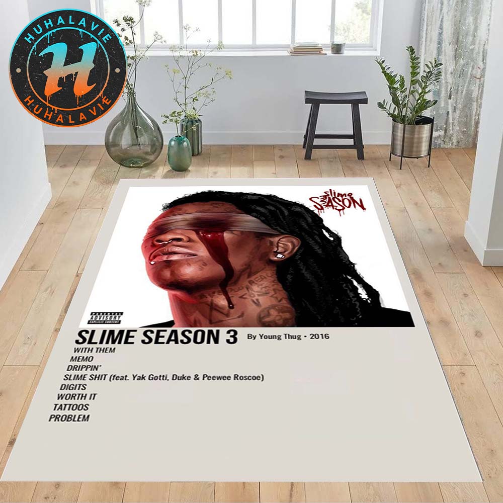Young Thug Slime Season 3 Cover Gift For Fan Music Rug Carpet Young Thug Slime Season 3 Cover Gift For Fan Music Rug Carpet