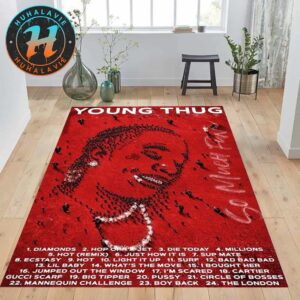 Young Thug So Much Fun Album Cover Tracklist Red Background Rug Carpet For Home Decor