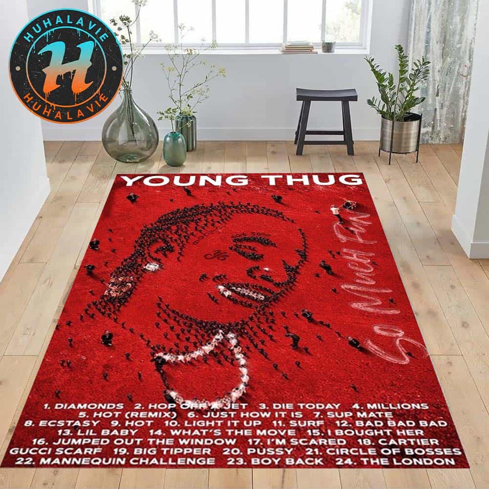 Young Thug So Much Fun Album Cover Tracklist Red Background Rug Carpet For Home Decor Young Thug So Much Fun Album Cover Tracklist Red Background Rug Carpet For Home Decor