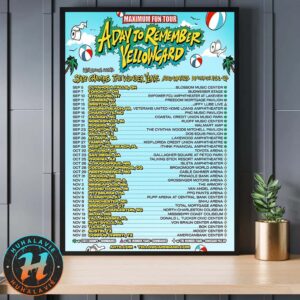 A Day To Remember Maximum Fun Tour 2025 Dates List Start On September 5 In Cuyahoga Falls OH Home Decor Poster Canvas