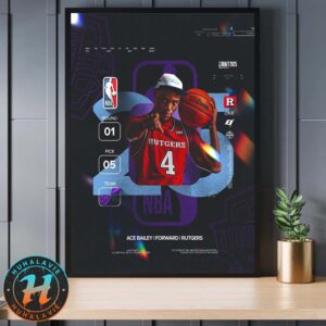 Ace Bailey Select By Utah Jazz With The Round 1 Pick 5 In 2025 NBA Draft Home Decor Poster Canvas