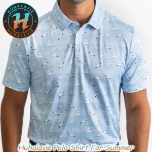 Albatross Pattern With Blue Background YATTA Golf Polo Shirt
