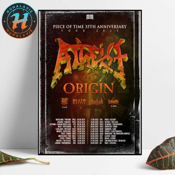 Atheist Band Piece Of Time 35th Anniversary Tour 2025 Dates List Start In Warszawa Poland On September 4 Home Decor Poster Canvas