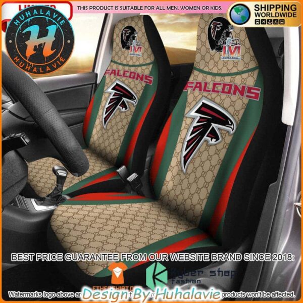 Atlanta Falcons NFL x Gucci Luxury Helmet Super Bowl LVI Car Seat Covers