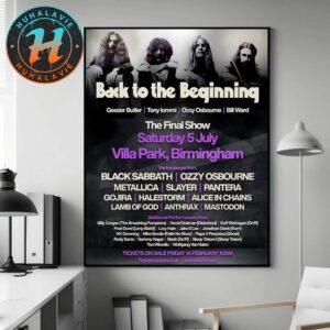 Black Sabbath Back To The Beginning The Final Show At Villa Park Birmingham On July 5 2025 Lineup Home Decor Poster Canvas