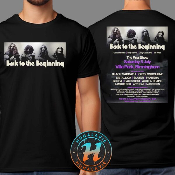 Black Sabbath Back To The Beginning The Final Show On July 5 2025 At Villa Park Birmingham Full Lineup Classic T-Shirt