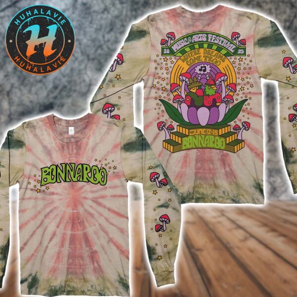 Bonnaroo Music And Arts Festival Shroom Stage Tie Dye 2025 Longsleeve Tee T-Shirt