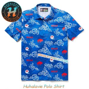 Buffalo Bills NFL Floral Pattern With Leaf Motif Throwback Gift For Fan Sport Polo Shirt