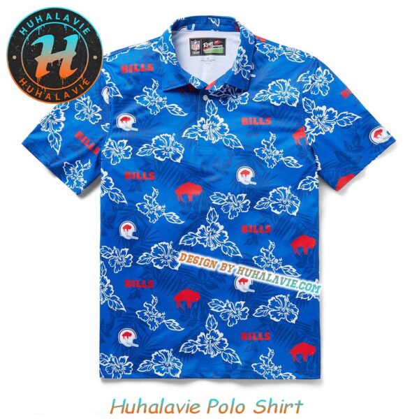 Buffalo Bills NFL Floral Pattern With Leaf Motif Throwback Gift For Fan Sport Polo Shirt