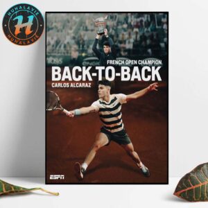 Carlos Alcaraz Comes Back From Two Sets Down To Defend His French Open Champions Title Home Decor Poster Canvas