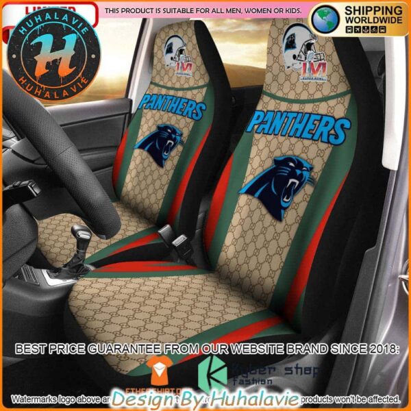 Carolina Panthers NFL x Gucci Luxury Car Seat Covers