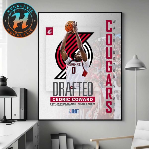 Cedric Coward Select By Portland Trail Blazers With The Round 1 Pick 11 In NBA Draft 2025 Home Decor Poster Canvas