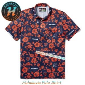 Chicago Bears NFL Helmet With Logo Pattern Pua Vacation Collection Polo Shirt