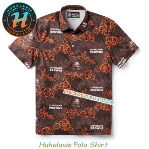 Cleveland Browns NFL Helmet With Logo Pattern Throwback Gift For Fan Sport Polo Shirt