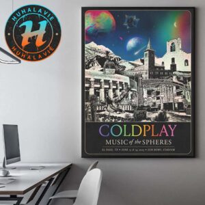 Coldplay El Paso Texas Music Of The Spheres Limited Edition Tour Poster At Sun Bowl Stadium On June 13 And 14 2025 Home Decor Poster Canvas