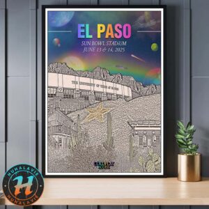 Coldplay El Paso Texas Two Shows Poster On June 13 And 14 At Sun Bowl Stadium Music Of The Spheres Tour 2025 Home Decor Poster Canvas