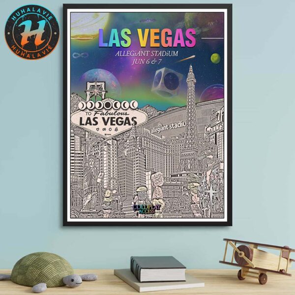 Coldplay Las Vegas Nevada Show Poster On June 6 And 7 At Allegiant Stadium Music Of The Spheres Tour 2025 Home Decor Poster Canvas