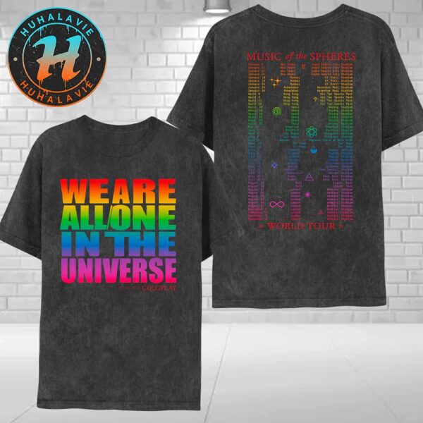 Coldplay We Are All One In The Universe Music Of The Spheres World Tour 2025 Washed T-Shirt
