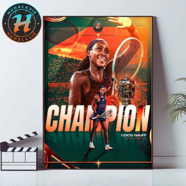Congrats Coco Gauff Clinched The 2025 Roland Garros Champions Home Decor Poster Canvas