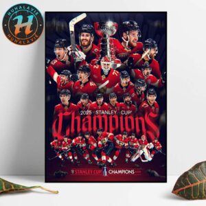 Congrats Florida Panthers Back-To-Back 2025 Stanley Cup Champions Home Decor Poster Canvas