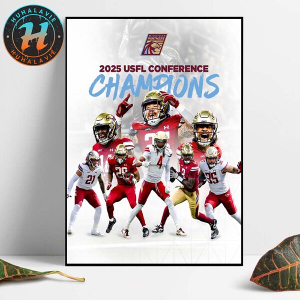 Congrats Michigan Panthers Named To 2025 USFL Conference Champions Home Decor Poster Canvas