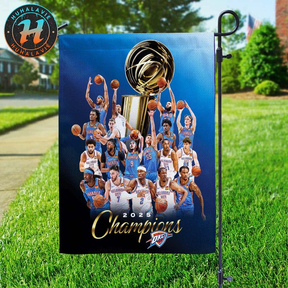 Congrats Oklahoma City Thunder Named To NBA Champions 2024-25 House Flag Congrats Oklahoma City Thunder Named To NBA Champions 2024-25 House Flag