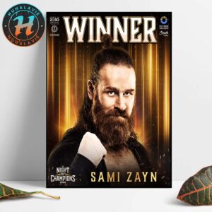 Congrats Sami Zayn Winner WWE Night Of Champions 2025 Home Decor Poster Canvas