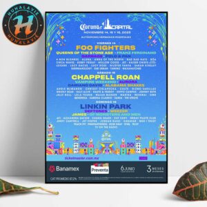 Corona Capital Festival Poster Full Line-up In Mexico City At Autodromo Hermanos Rodriguez On November 14 15 And 16 2025 Poster Canvas