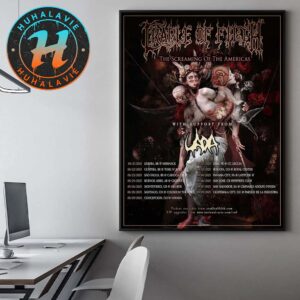 Cradle Of Filth The Screaming Of The Americas Tour 2025 Dates List Kicks Off In Limeira BR On August 21 Home Decor Poster Canvas
