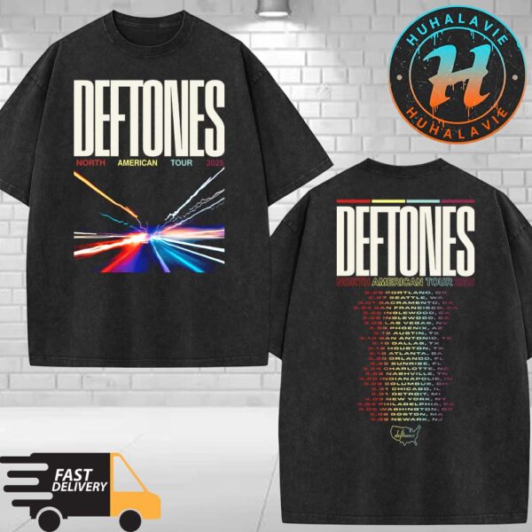 Deftones North American Tour 2025 Exclusive Tee Two Sided Print Washed T-Shirt