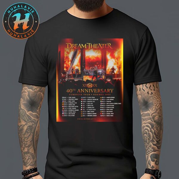 Dream Theater 40th Anniversary Summer 2025 European Tour Cities List Kicks Off On June 3 In Turku Finland Unisex T-Shirt
