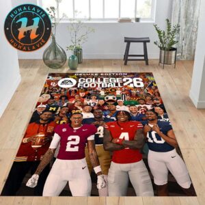 EA Sports College Football 26 Deluxe Edition Cover Powerhouse Programs Real World Coaches And Electric Traditions CFB26 Rug Carpet For Living Room