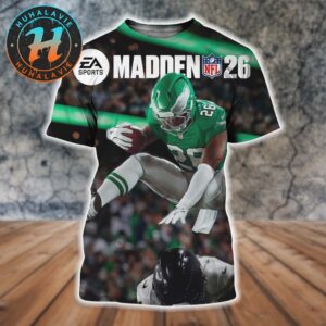 EA Sports Madden NFL 26 Cover Saquon Barkley Hurdled From Team Philadelphia Eagles All Over Print Shirt